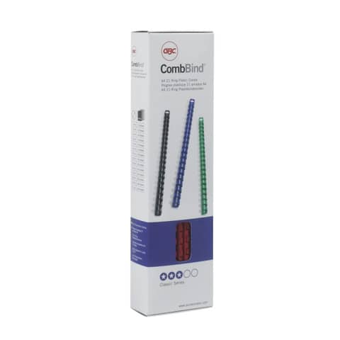 Dorsi plastici a 21 anelli GBC CombBind 6 mm A4 nero - fino a 25 fogli conf da 100 dorsi - 4028173